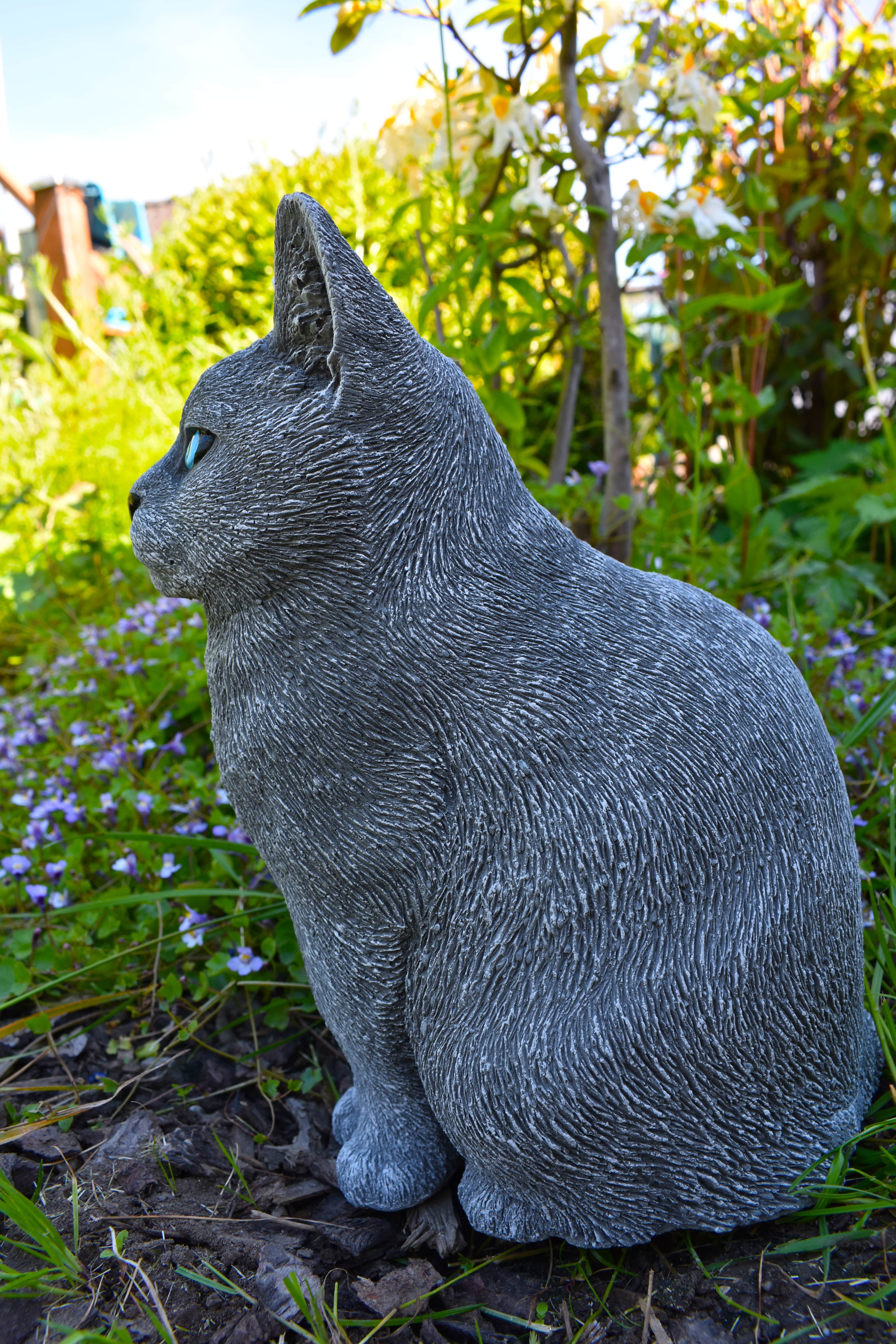 Große Katze - lebensgroß "Russisch Blau"